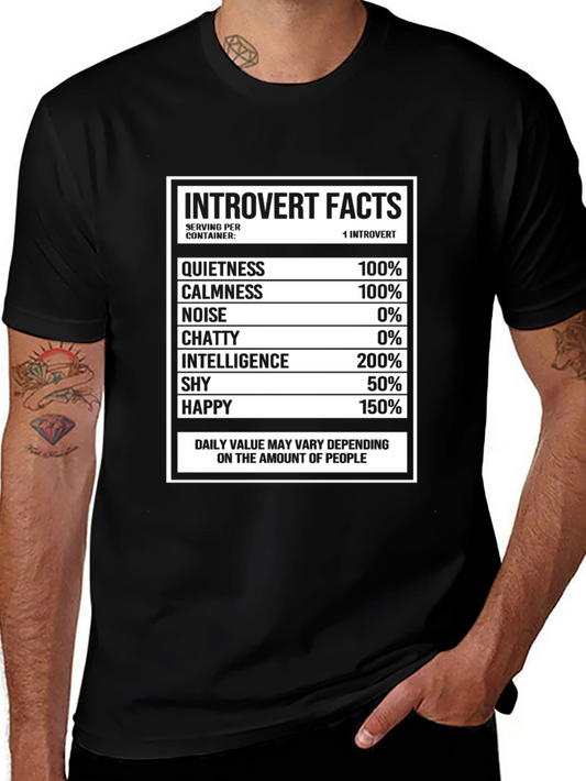 Introvert Facts Novelty Graphic T-Shirt
