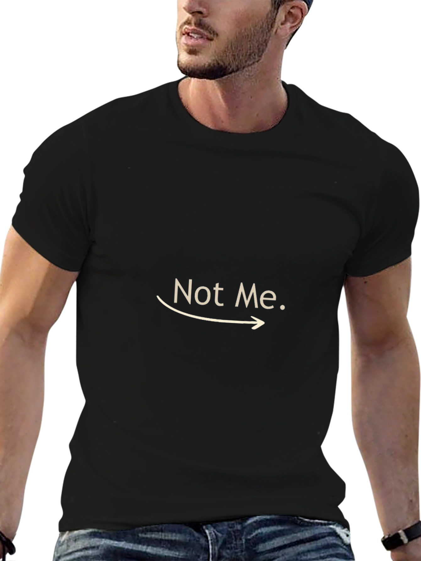 Not Me Graphic Tee - Black Cotton T-Shirt