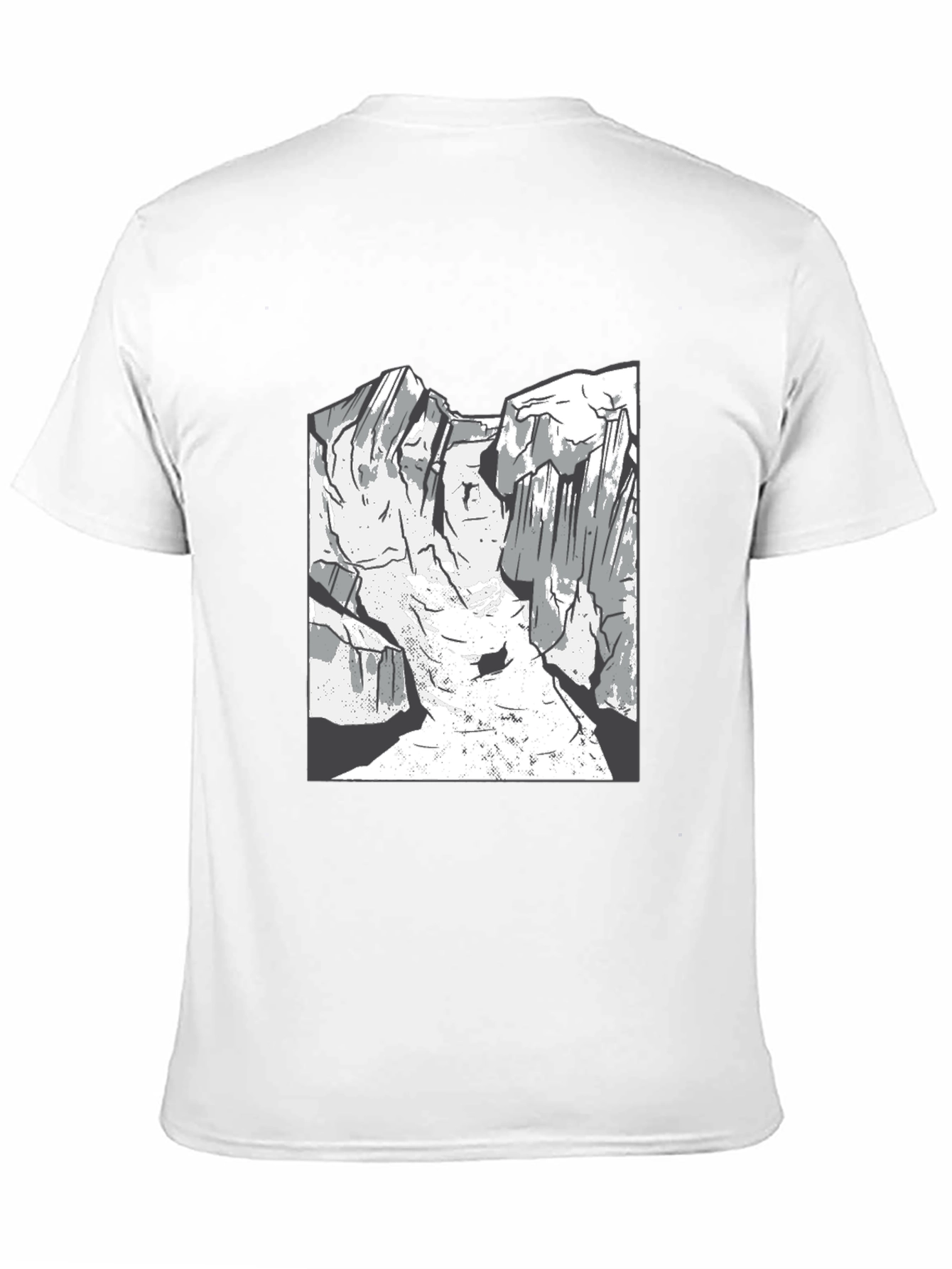 Mountain Graphic Tee - Black Cotton Casual Shirt