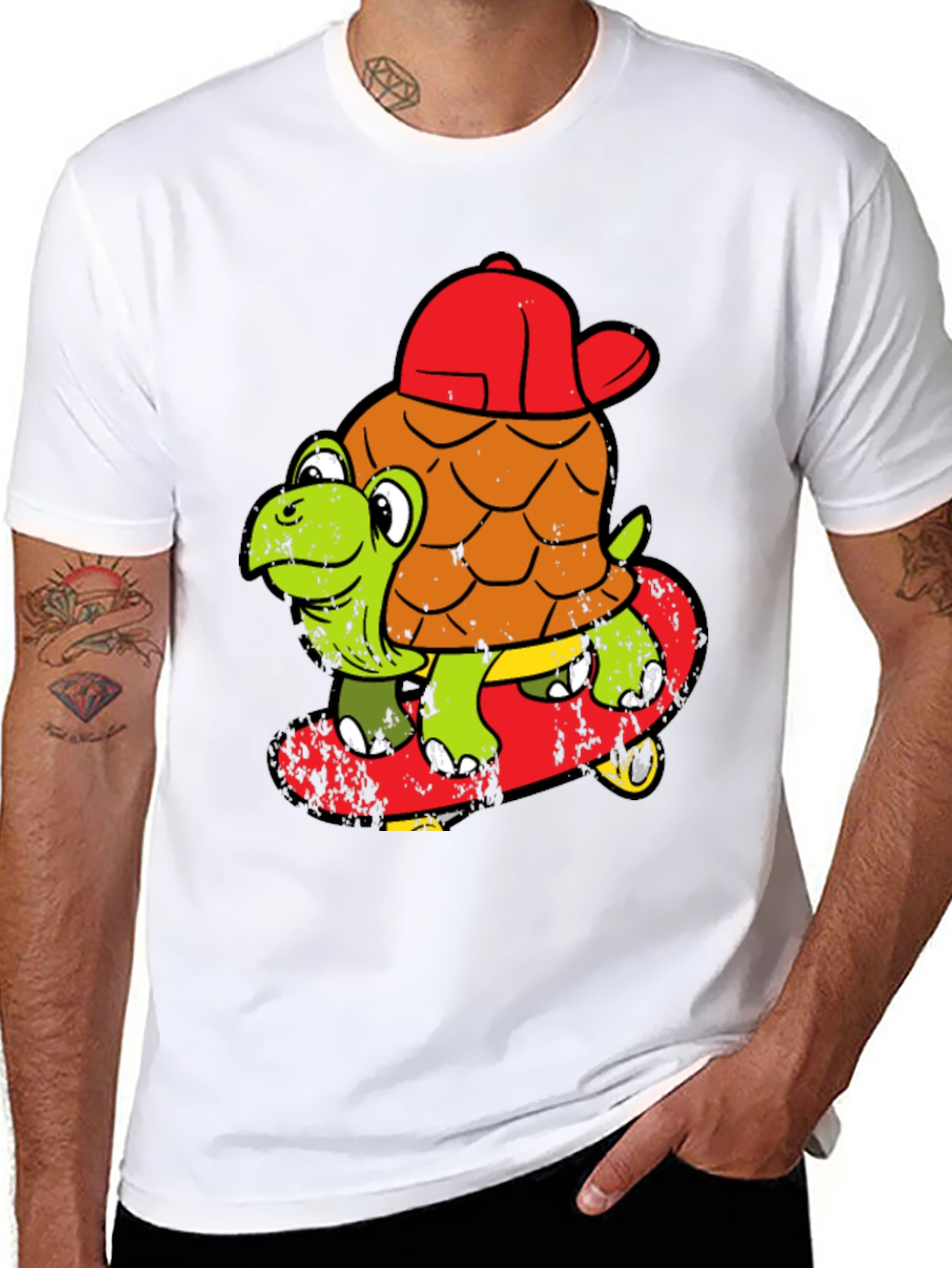Turtle Skateboarder T-Shirt - Cool Cartoon Tee
