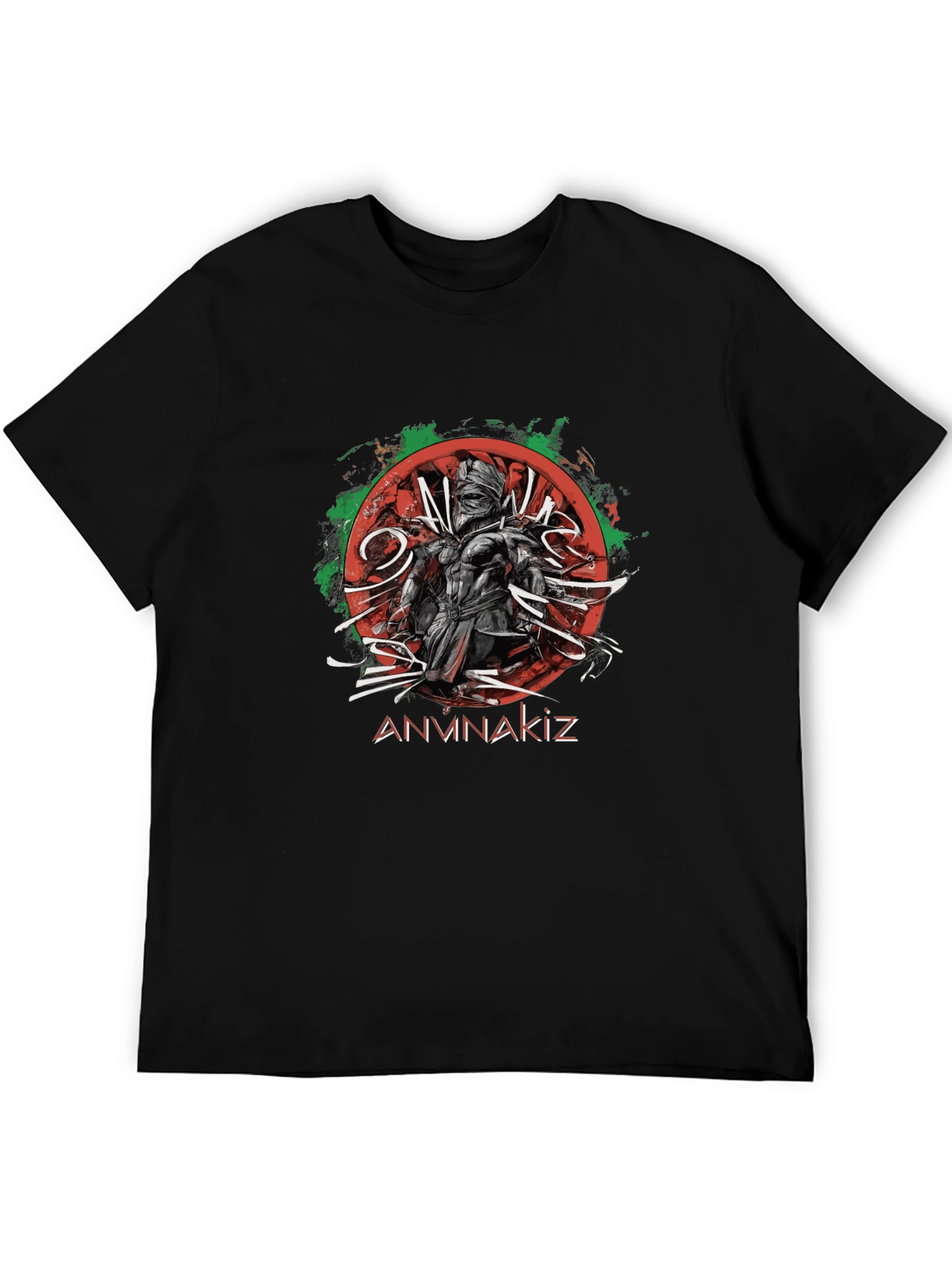 ANVNAKIZ Graphic Print Black T-Shirt