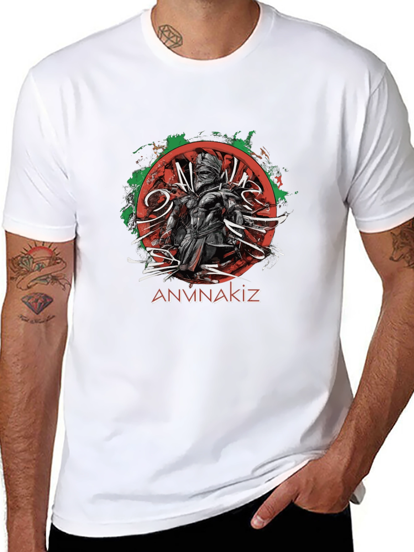 ANVNAKIZ Graphic Print Black T-Shirt