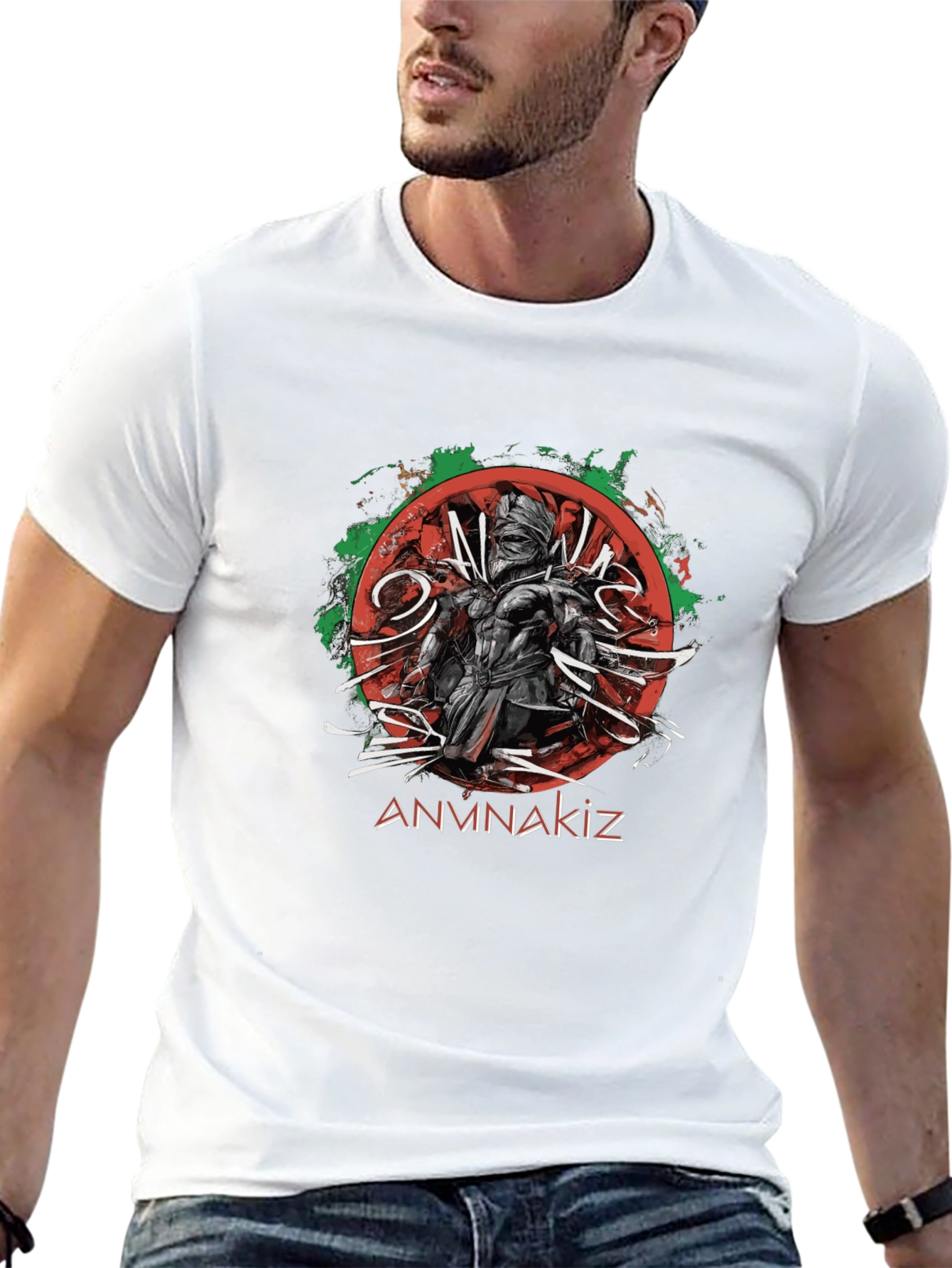 ANVNAKIZ Graphic Print Black T-Shirt