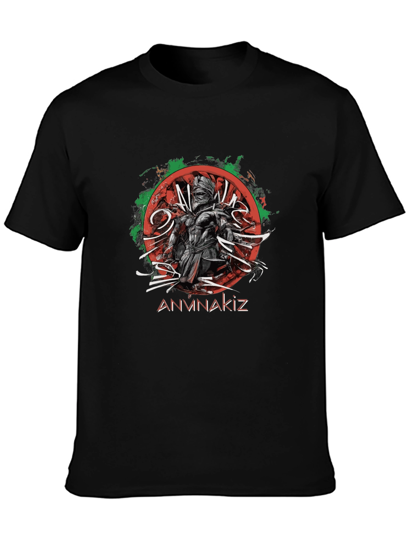 ANVNAKIZ Graphic Print Black T-Shirt