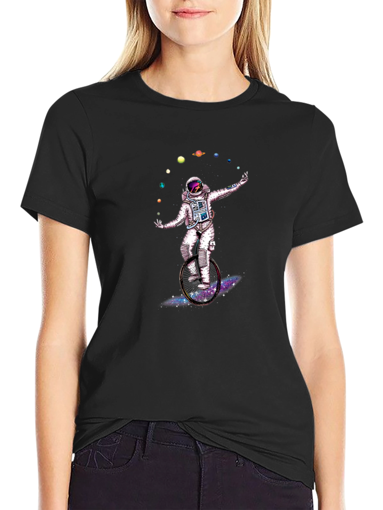 Astronaut Juggling Planets Graphic T-Shirt
