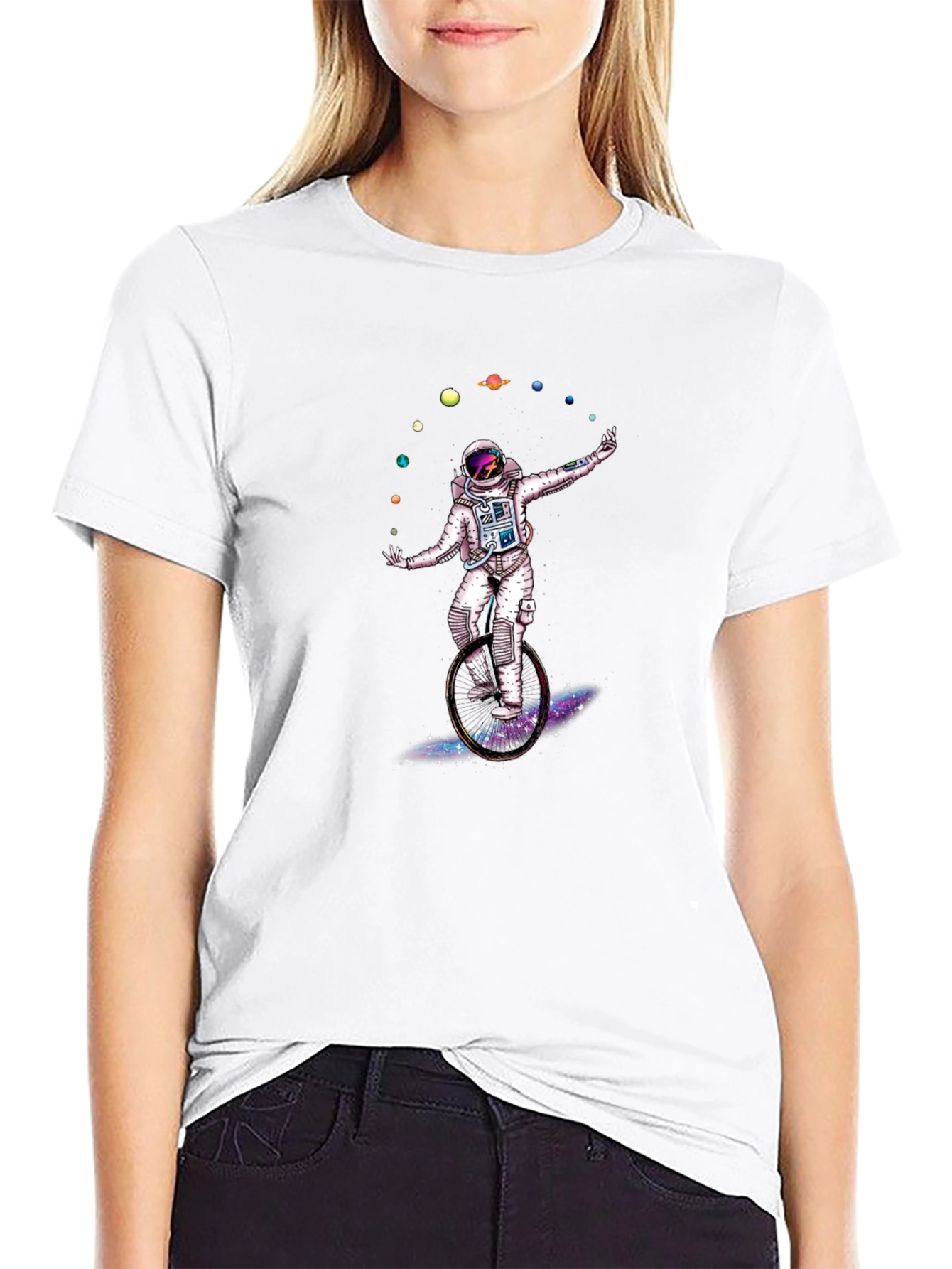 Astronaut Juggling Planets Graphic T-Shirt