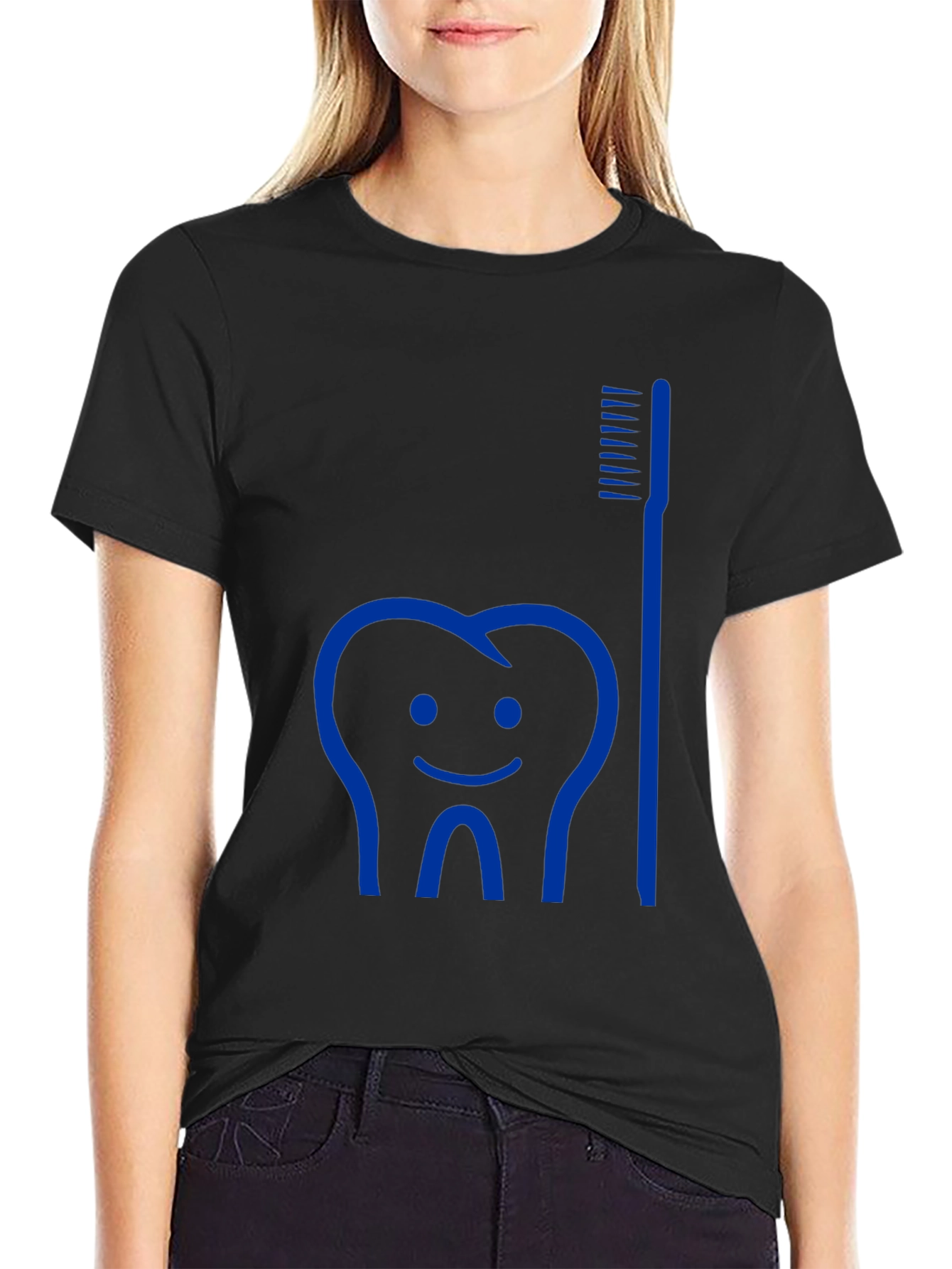 Dental Humor Tee: Tooth & Brush Graphic T-Shirt