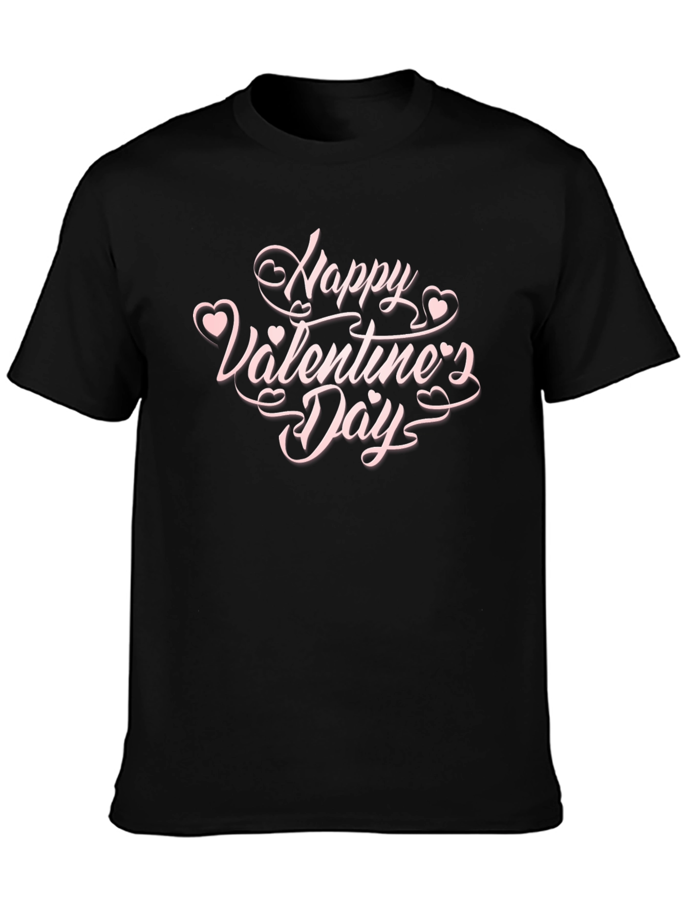 Happy Valentines Day Graphic Tee - Black