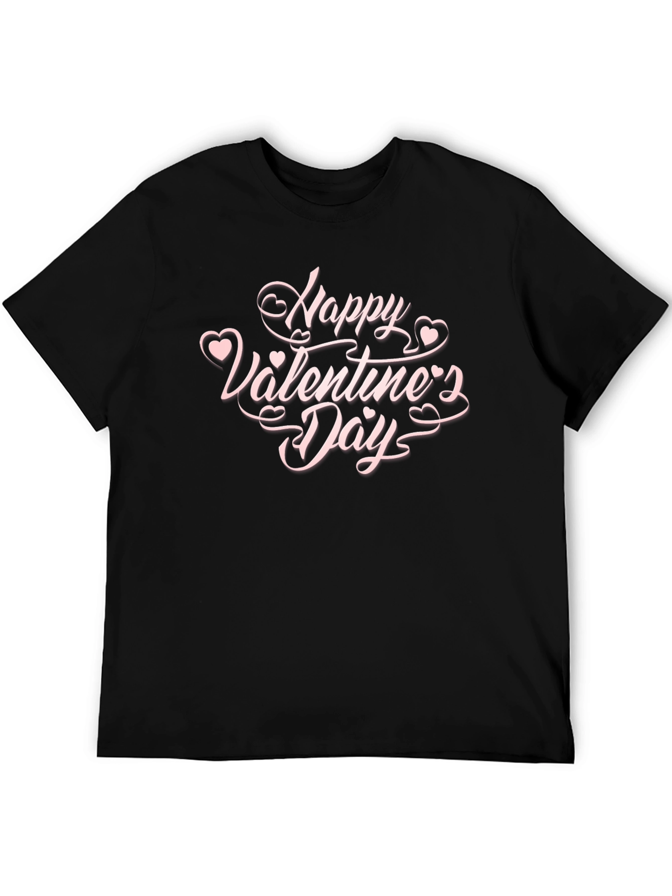 Happy Valentines Day Graphic Tee - Black