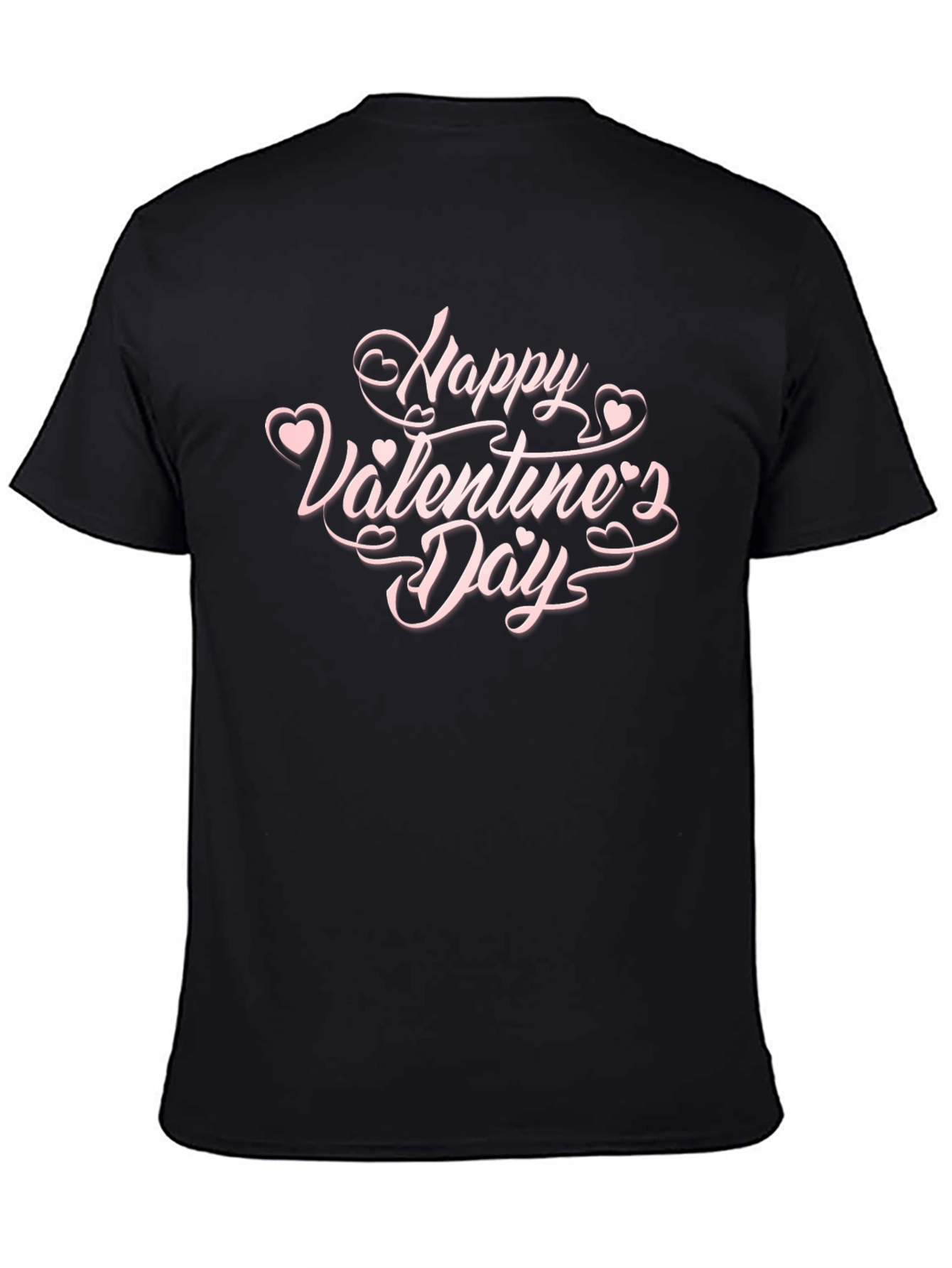 Happy Valentines Day Graphic Tee - Black
