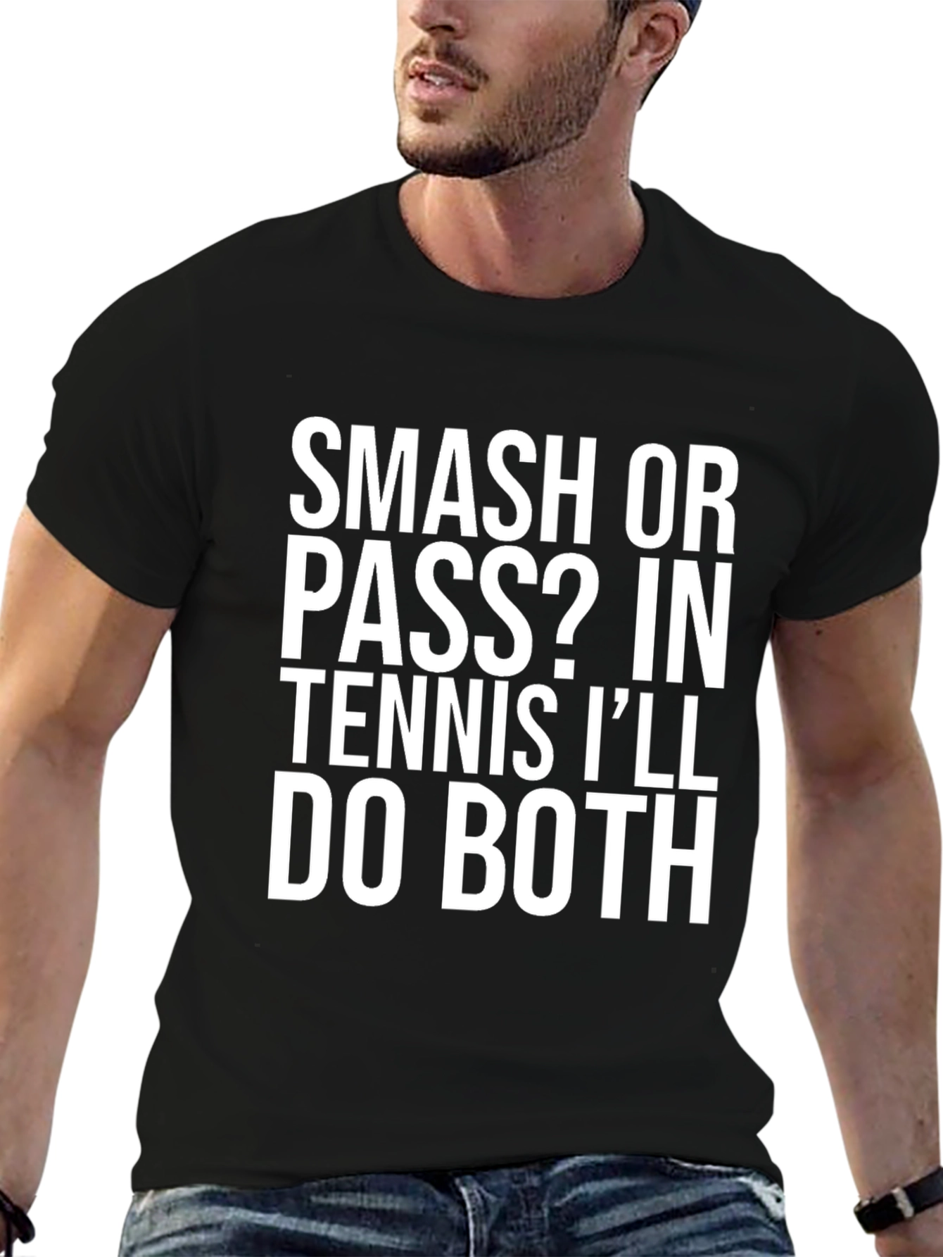 Smash or Pass Tennis Humor Graphic Tee