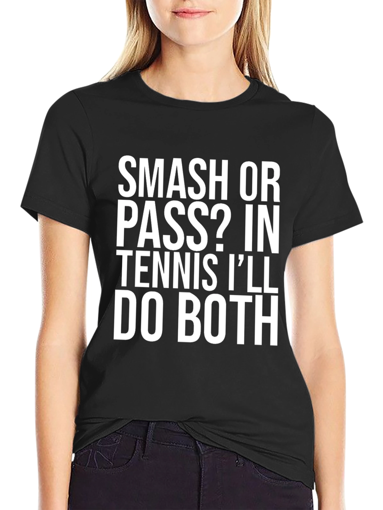 Smash or Pass Tennis Humor Graphic Tee