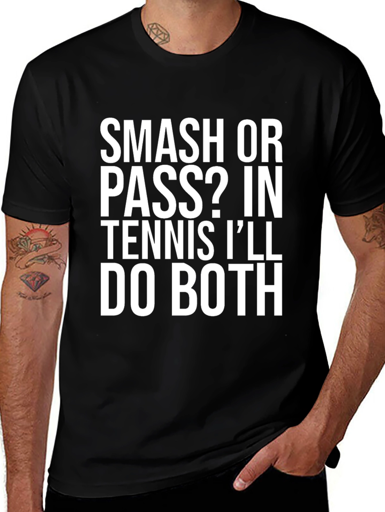 Smash or Pass Tennis Humor Graphic Tee