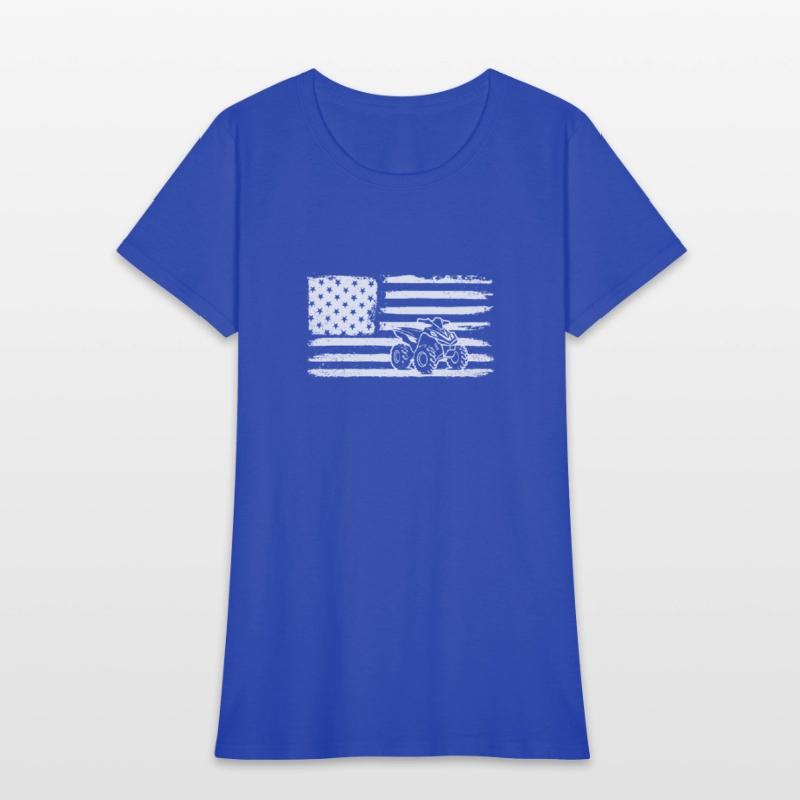 Quad 4 Wheeler USA Flag Patriotic Quad Gift ATVqua