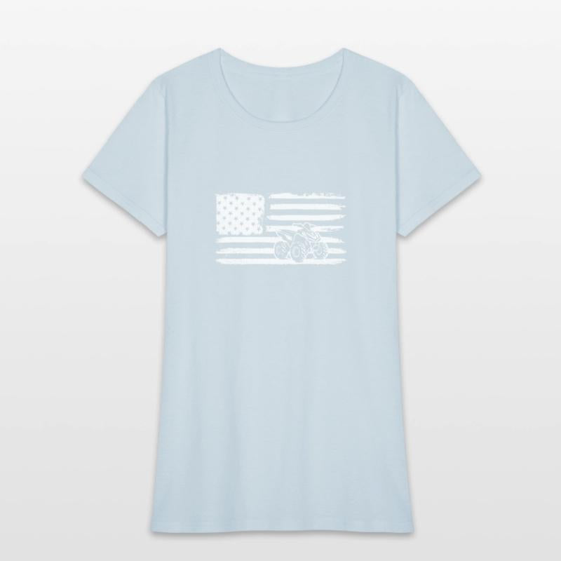 Quad 4 Wheeler USA Flag Patriotic Quad Gift ATVqua