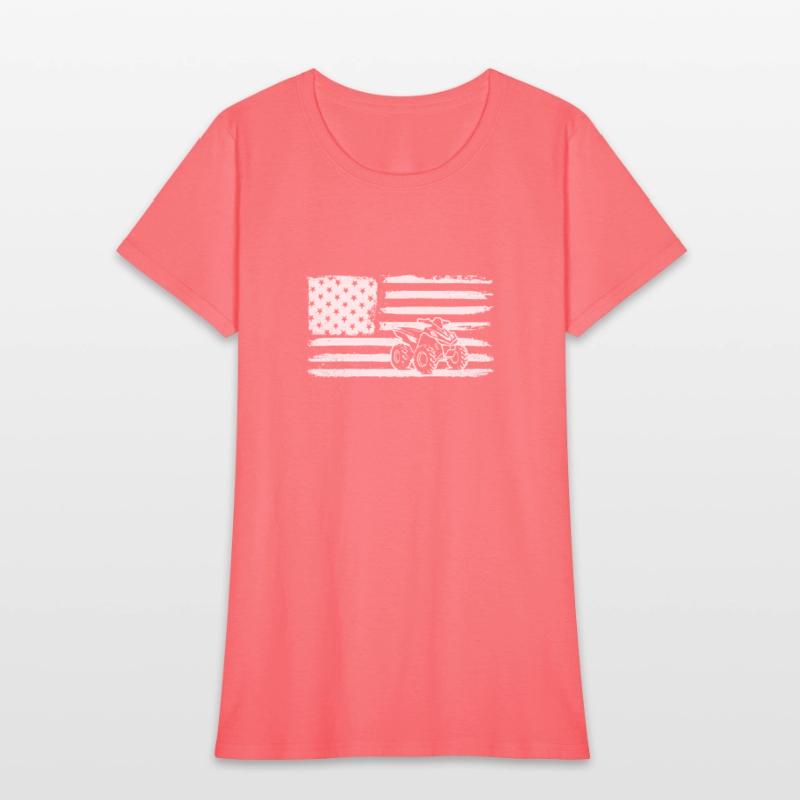Quad 4 Wheeler USA Flag Patriotic Quad Gift ATVqua