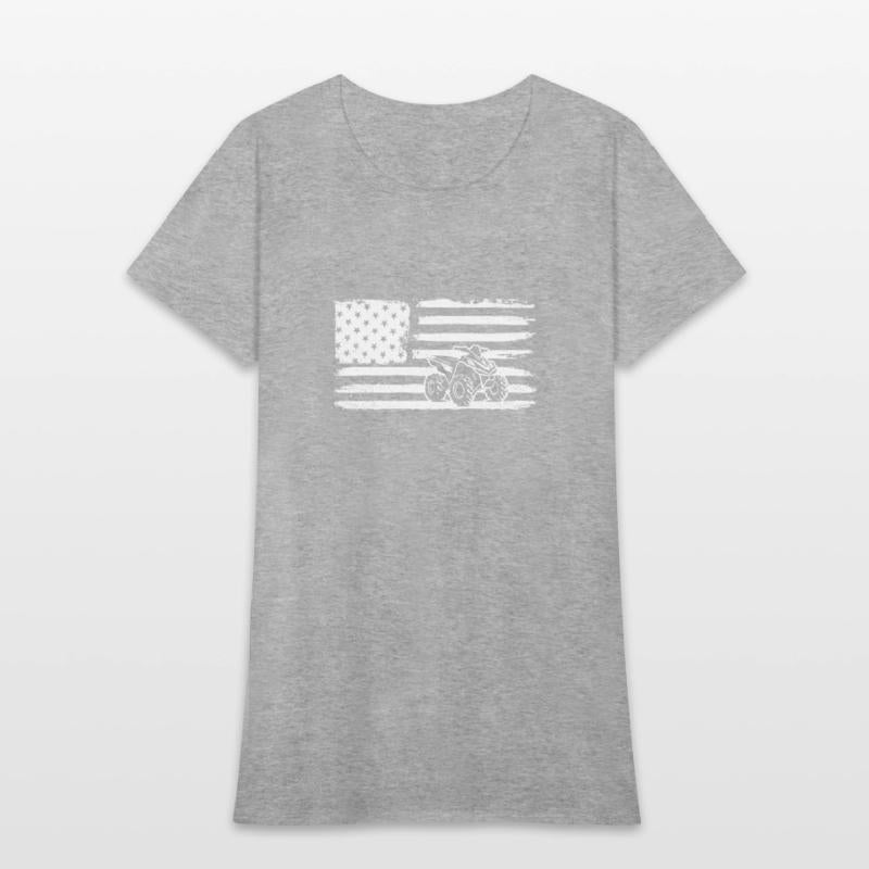 Quad 4 Wheeler USA Flag Patriotic Quad Gift ATVqua