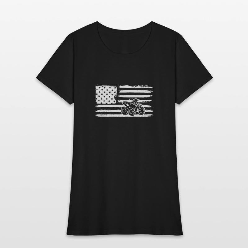 Quad 4 Wheeler USA Flag Patriotic Quad Gift ATVqua