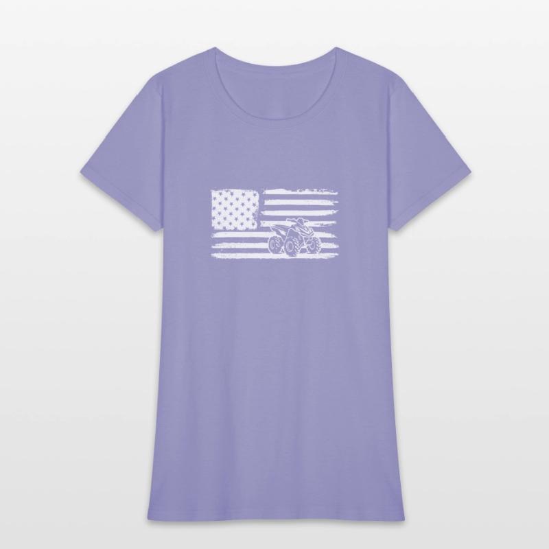 Quad 4 Wheeler USA Flag Patriotic Quad Gift ATVqua