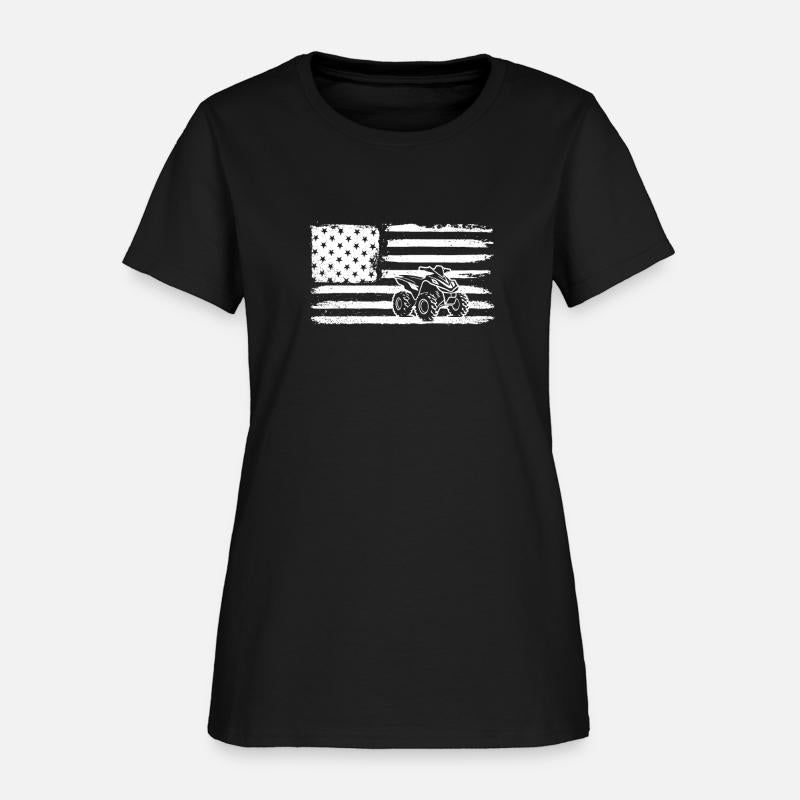 Quad 4 Wheeler USA Flag Patriotic Quad Gift ATVqua
