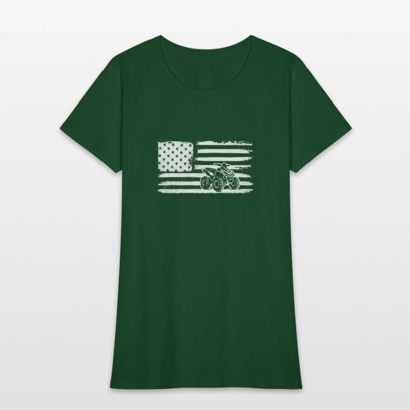 Quad 4 Wheeler USA Flag Patriotic Quad Gift ATVqua