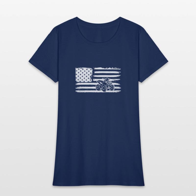 Quad 4 Wheeler USA Flag Patriotic Quad Gift ATVqua