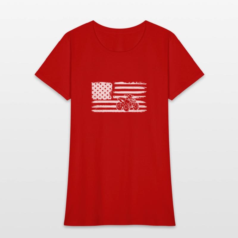 Quad 4 Wheeler USA Flag Patriotic Quad Gift ATVqua