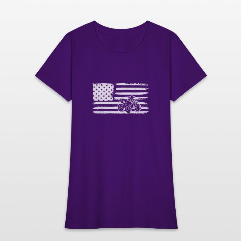 Quad 4 Wheeler USA Flag Patriotic Quad Gift ATVqua