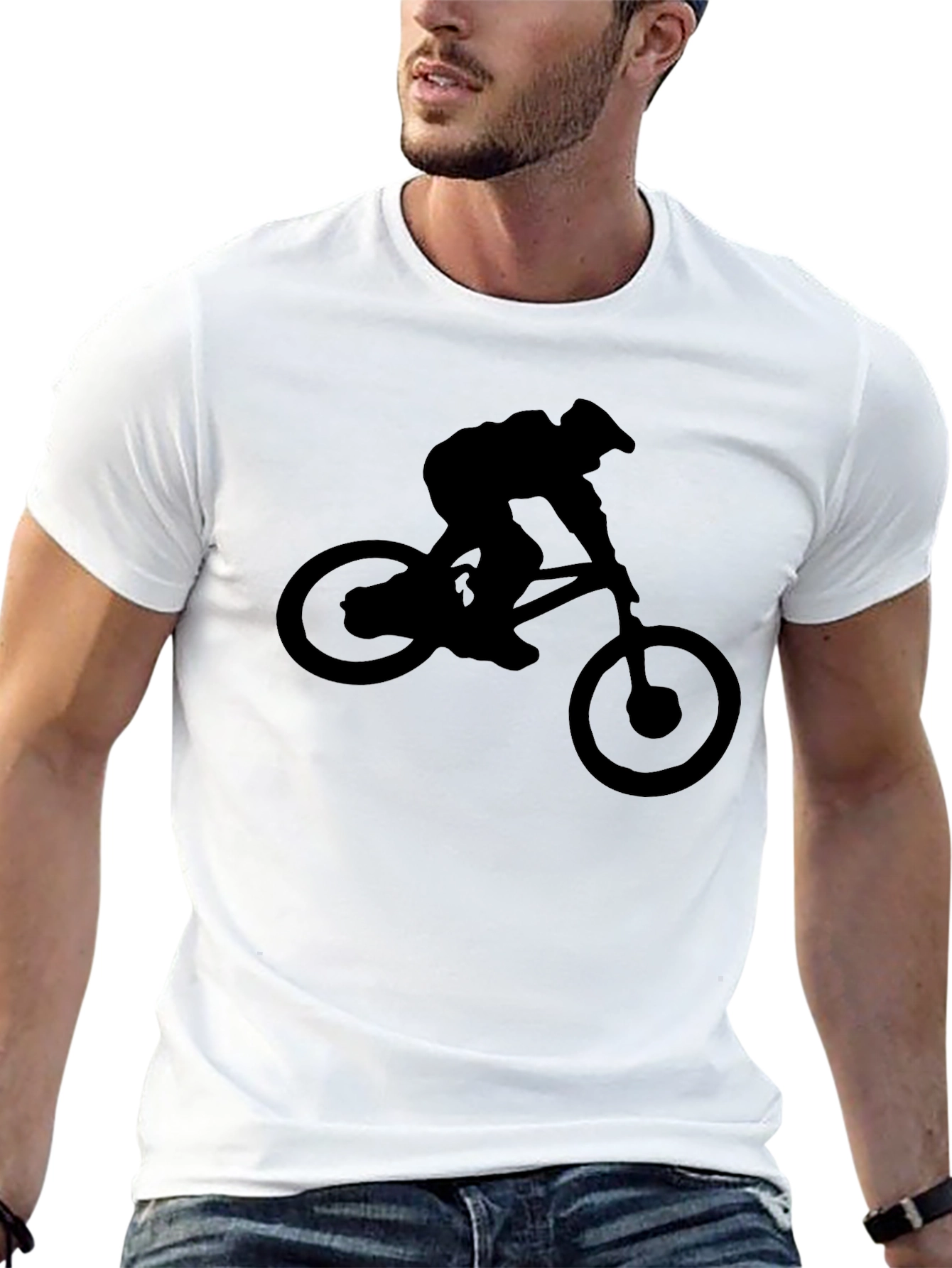 Mountain Biker Silhouette Graphic Tee