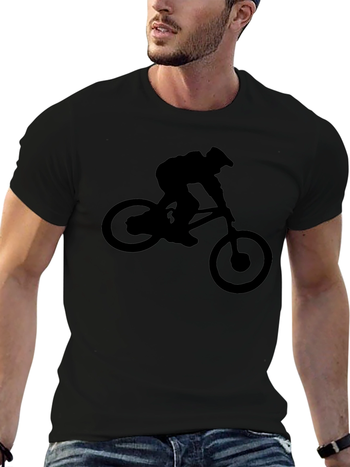 Mountain Biker Silhouette Graphic Tee