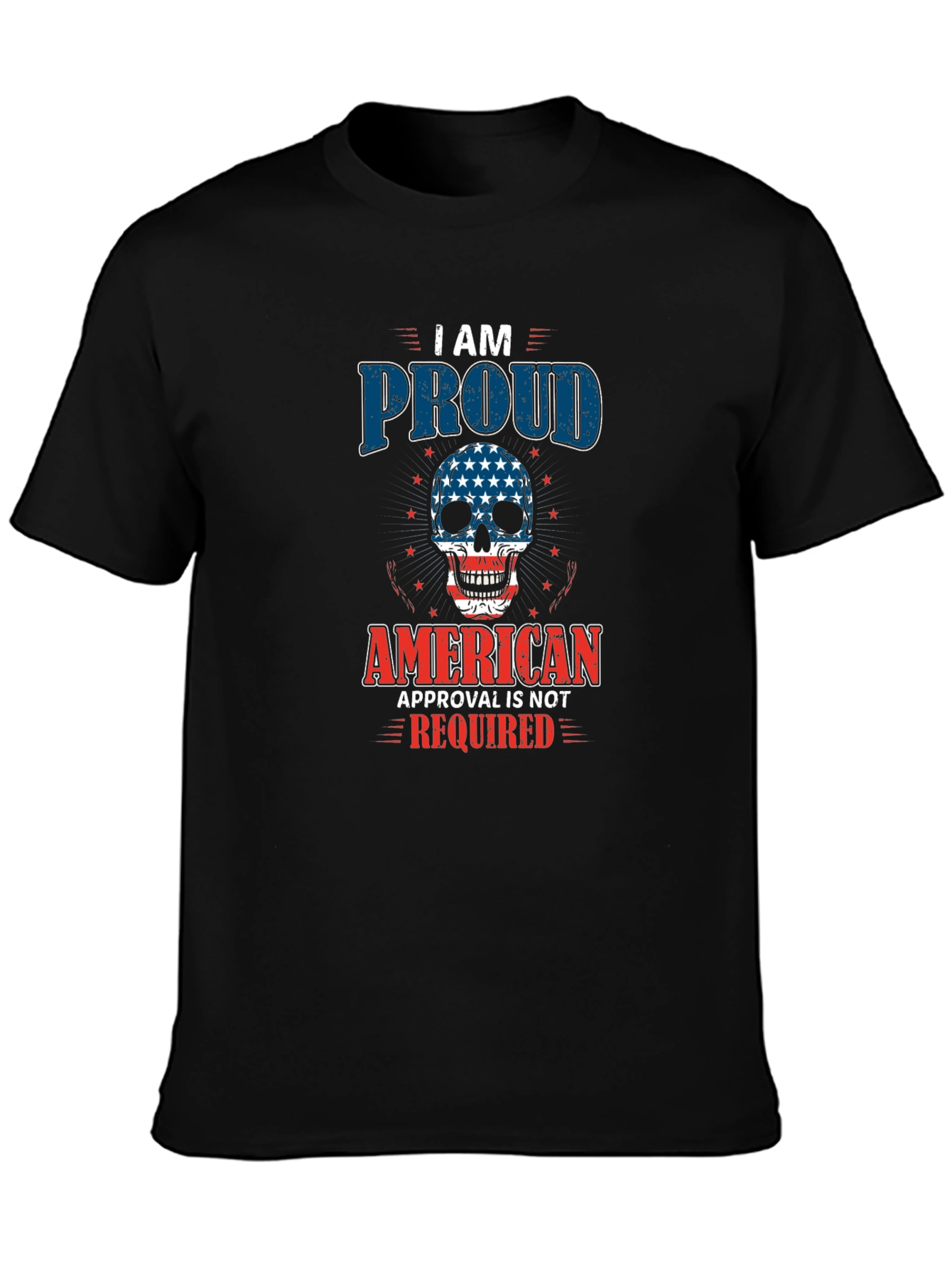 Proud American Skull Graphic T-Shirt