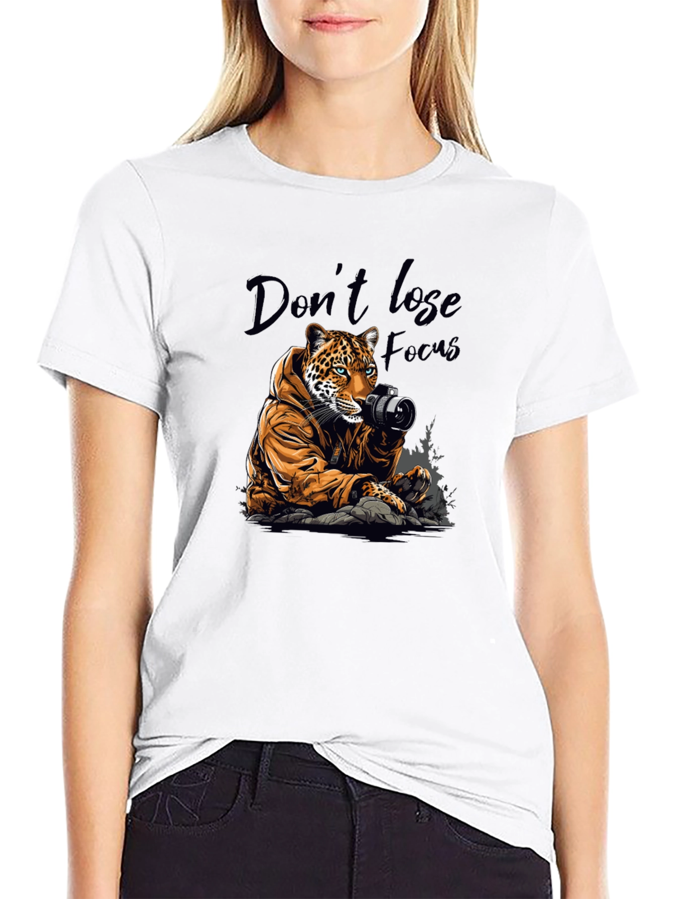 Leopard Photographer Graphic Tee