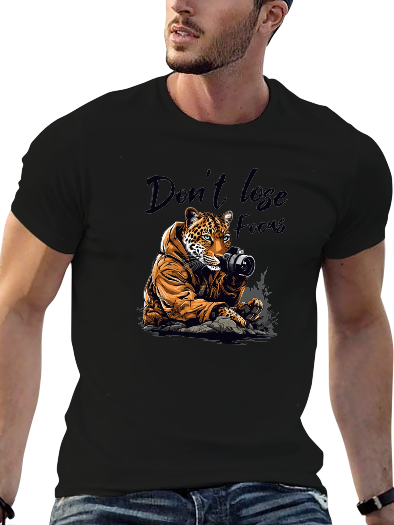 Leopard Photographer Graphic Tee