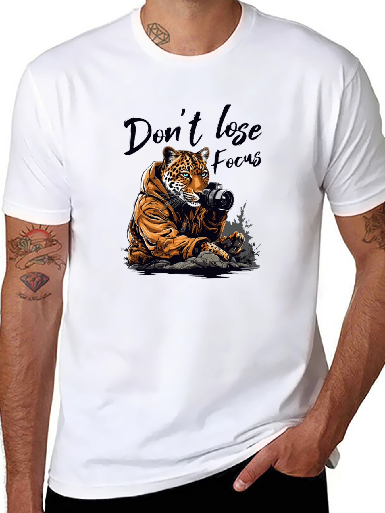 Leopard Photographer Graphic Tee