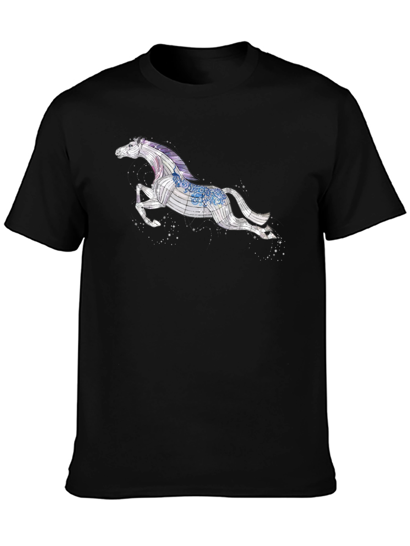 Black T-Shirt with Horse Graphic