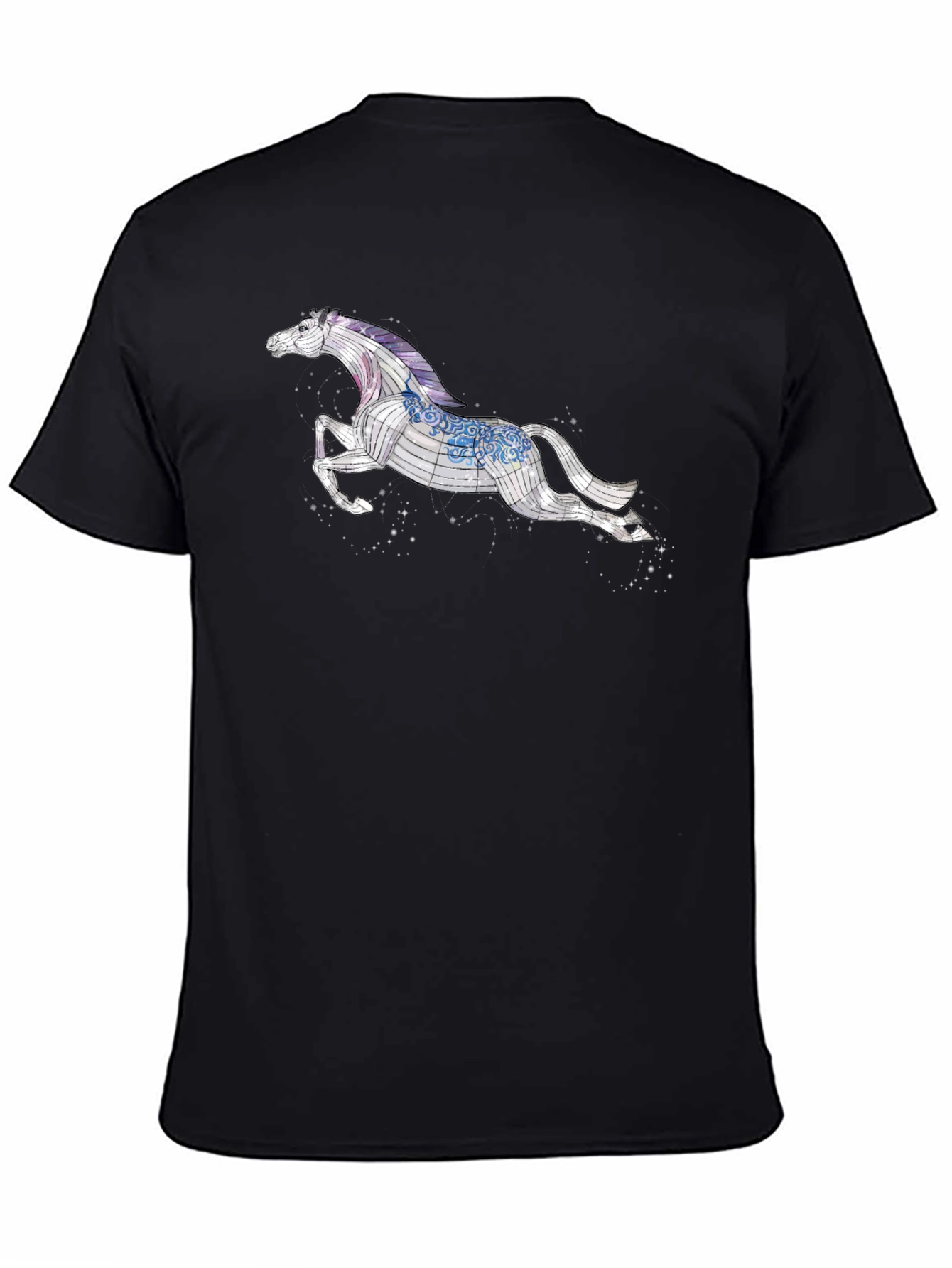 Black T-Shirt with Horse Graphic