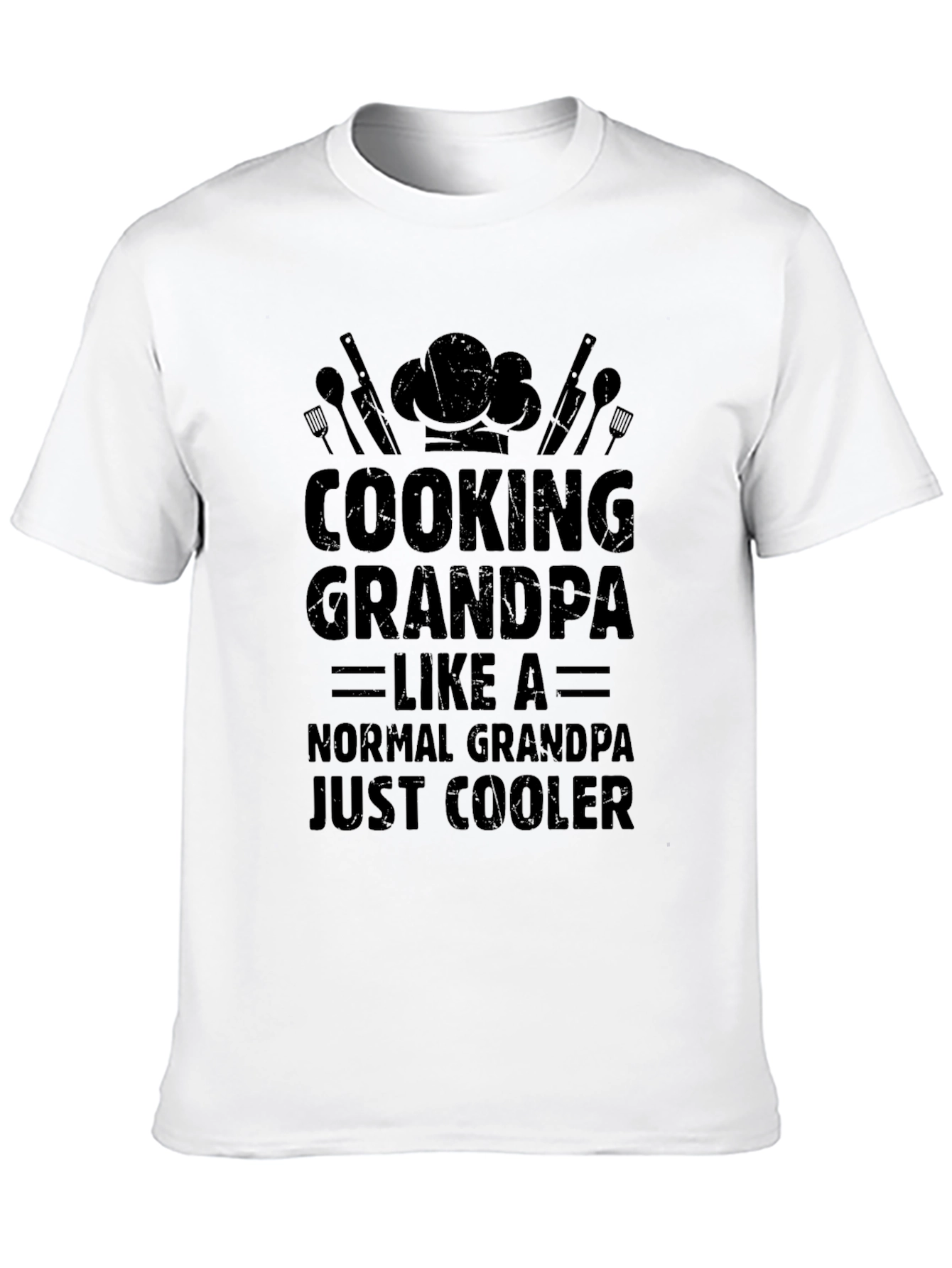 Cooking Grandpa Black T-Shirt - Just Cooler!