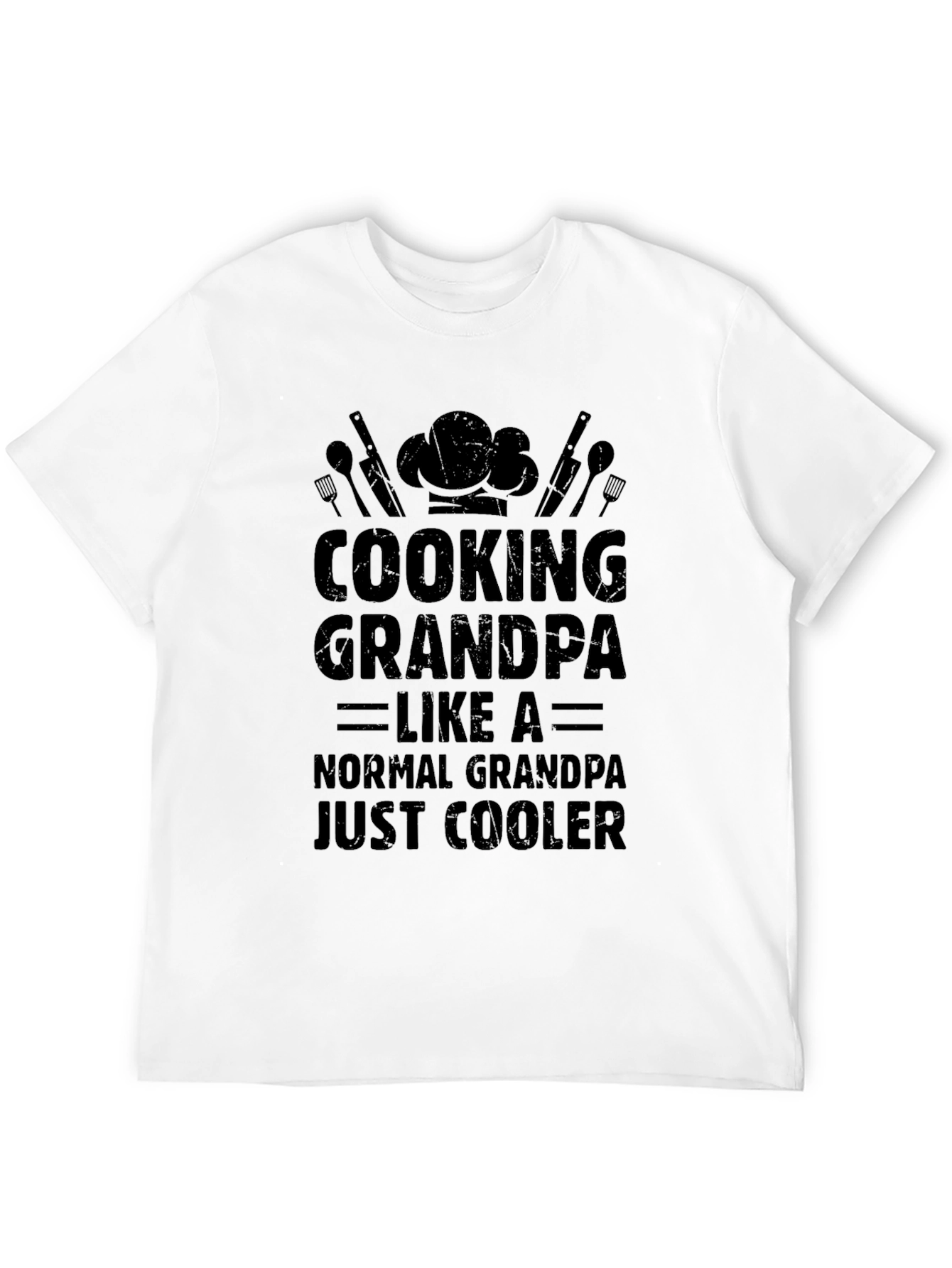 Cooking Grandpa Black T-Shirt - Just Cooler!