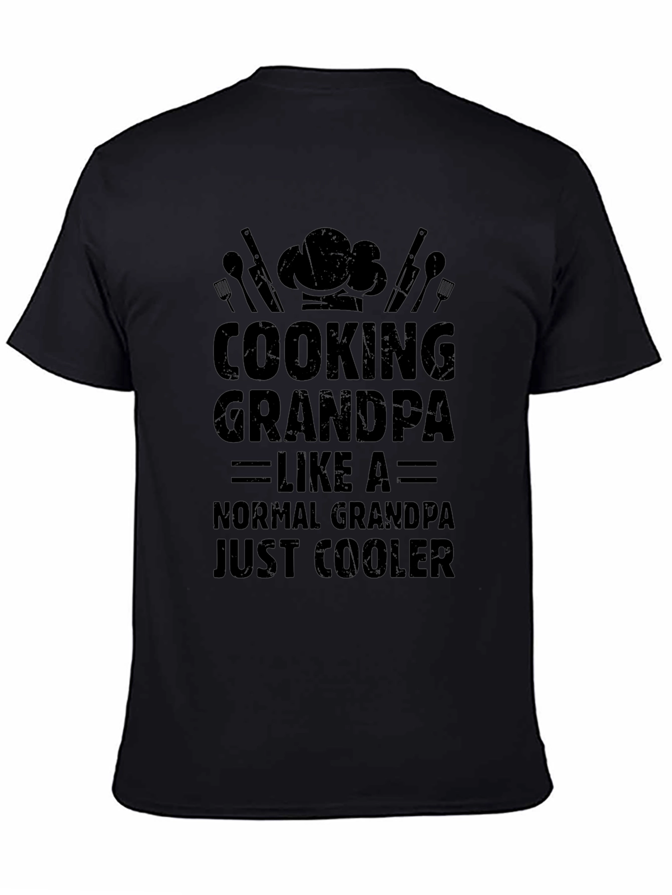 Cooking Grandpa Black T-Shirt - Just Cooler!