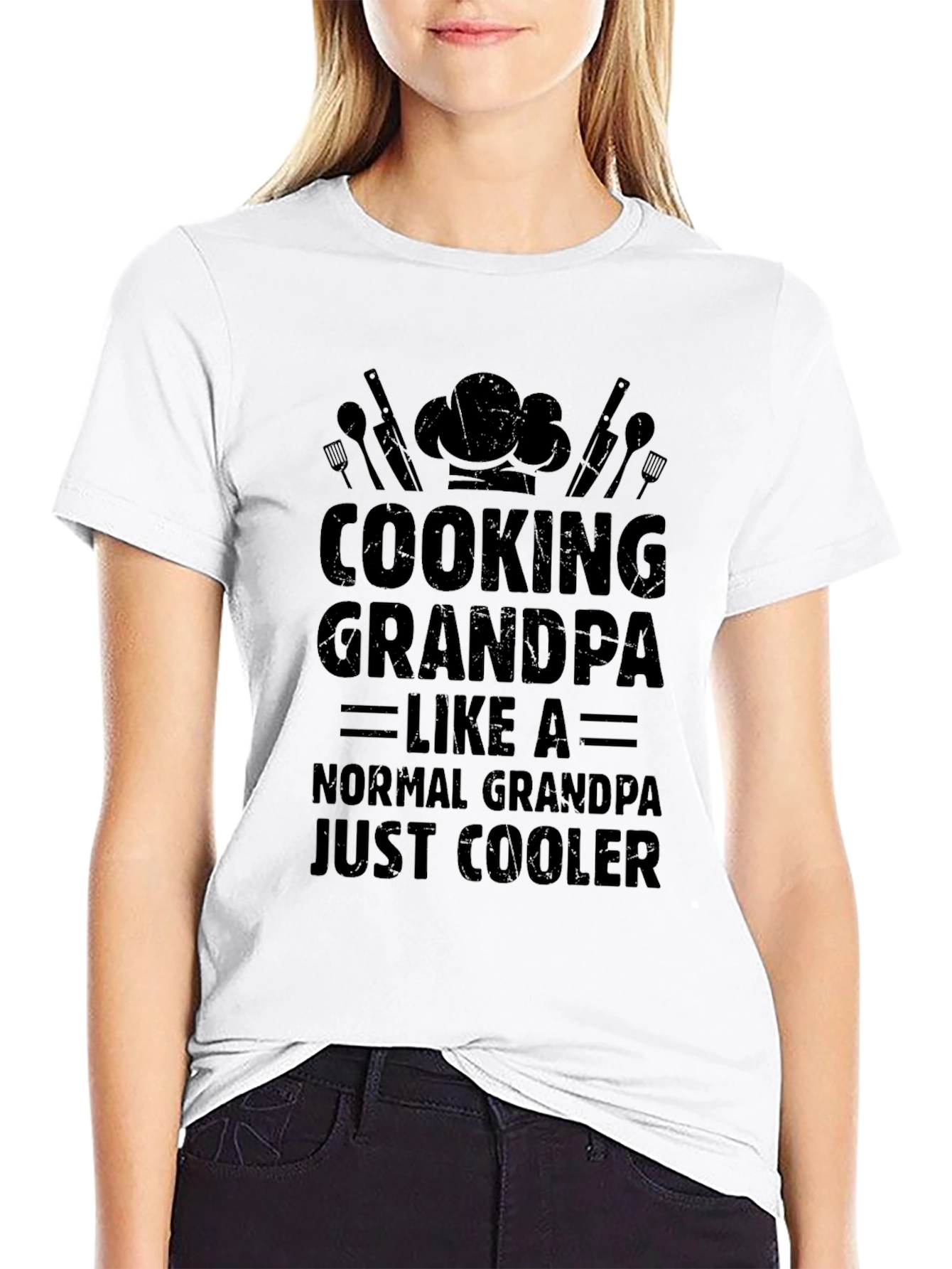 Cooking Grandpa Black T-Shirt - Just Cooler!