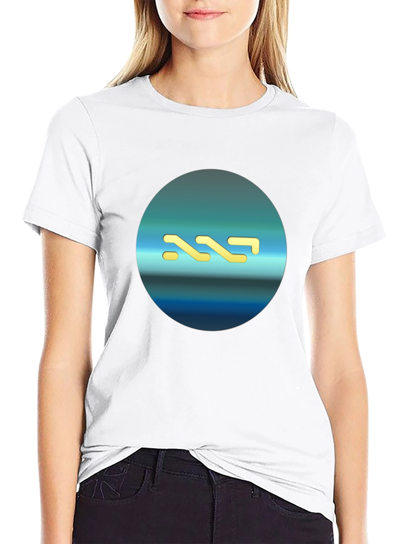 Modern Geometric Black T-Shirt