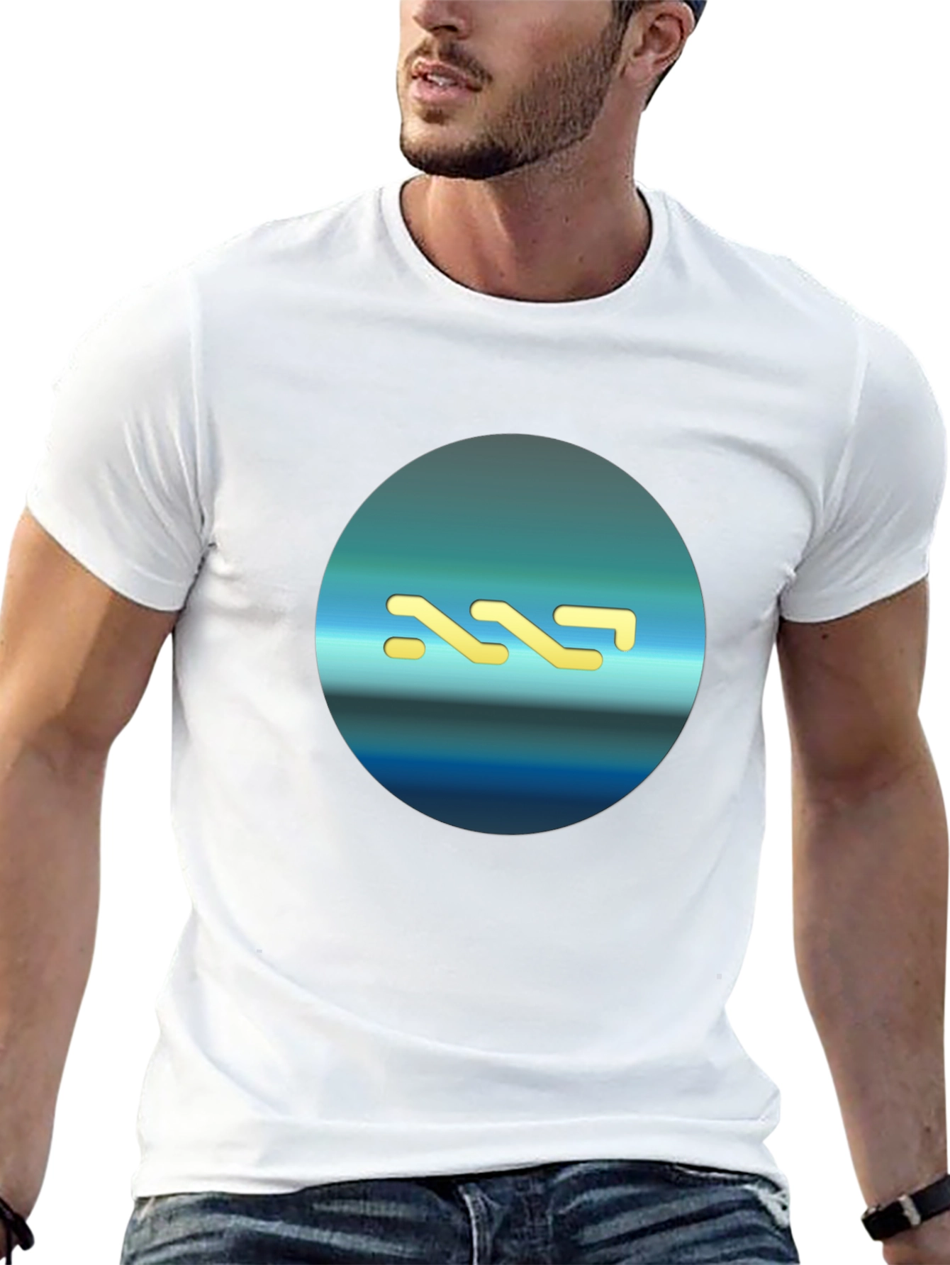 Modern Geometric Black T-Shirt