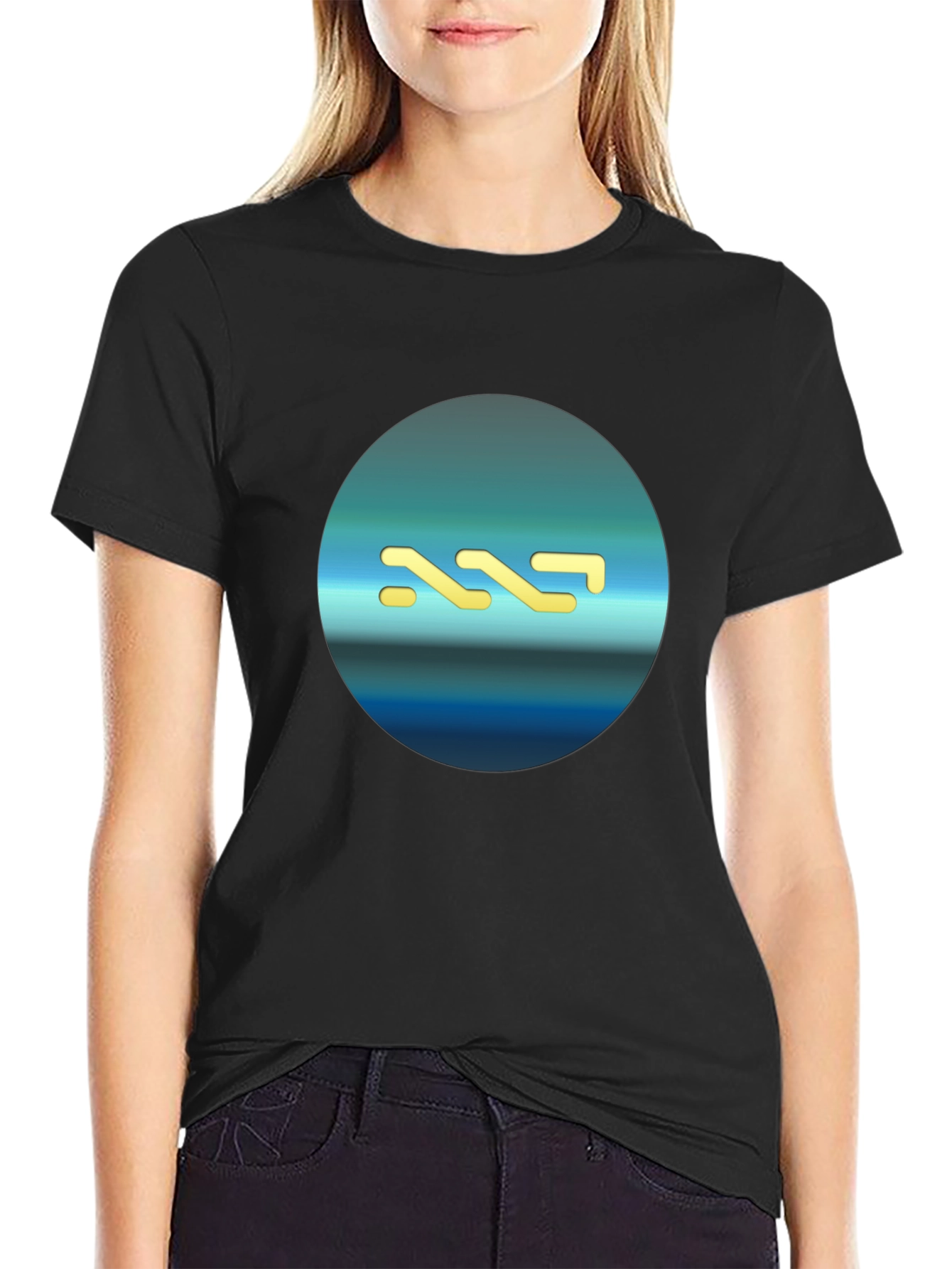 Modern Geometric Black T-Shirt