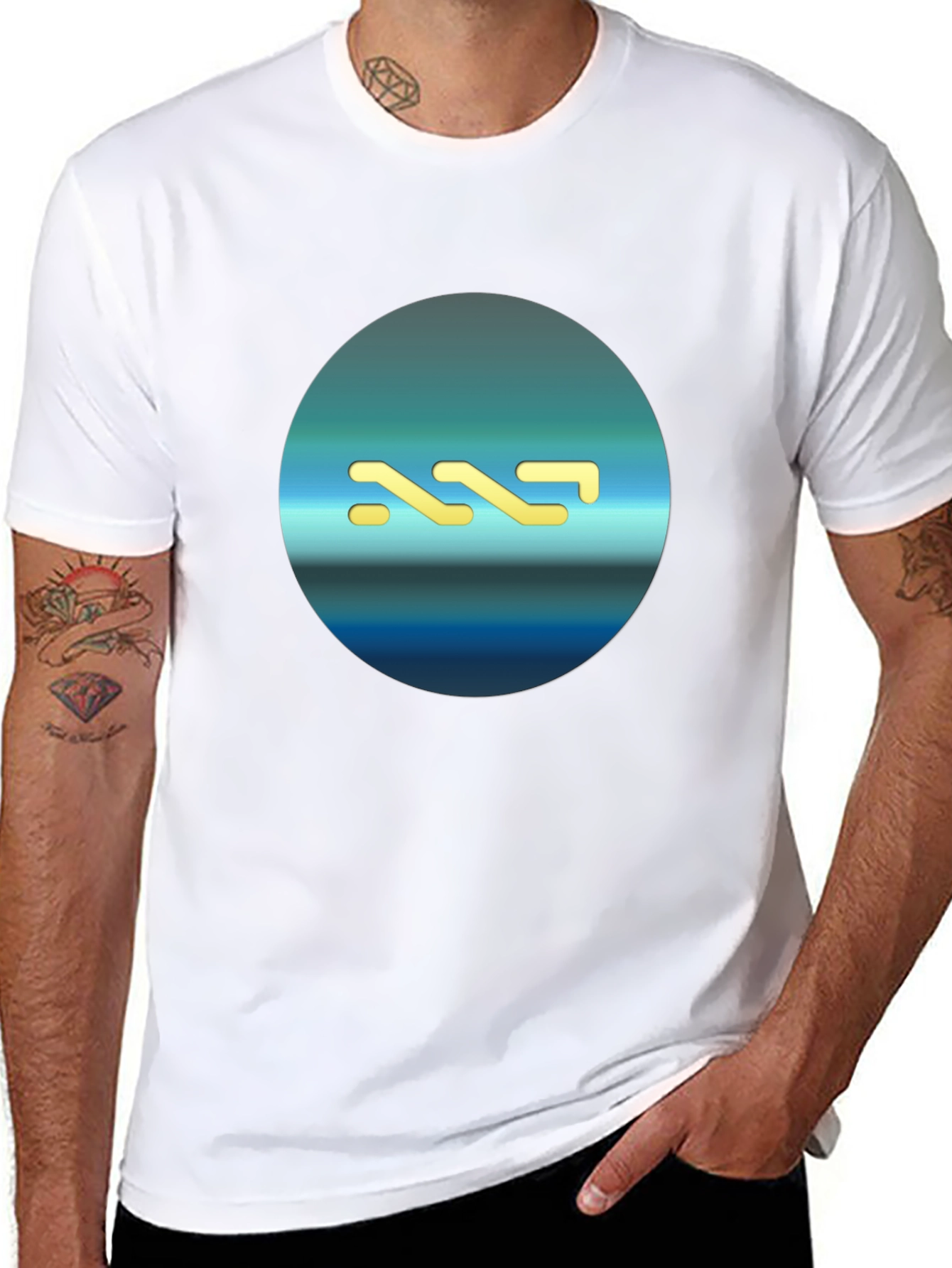 Modern Geometric Black T-Shirt