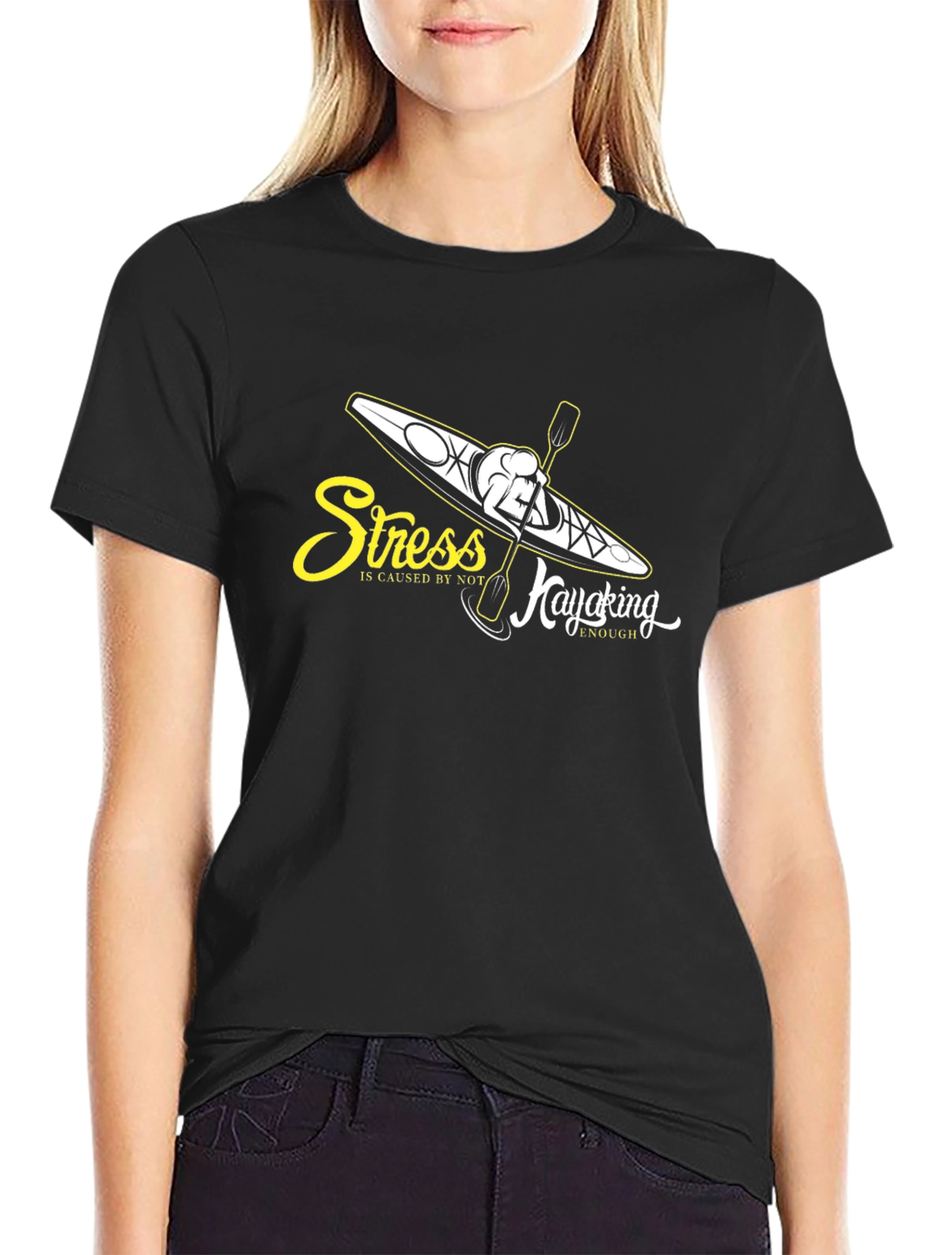 Stress Kayaking Black T-Shirt