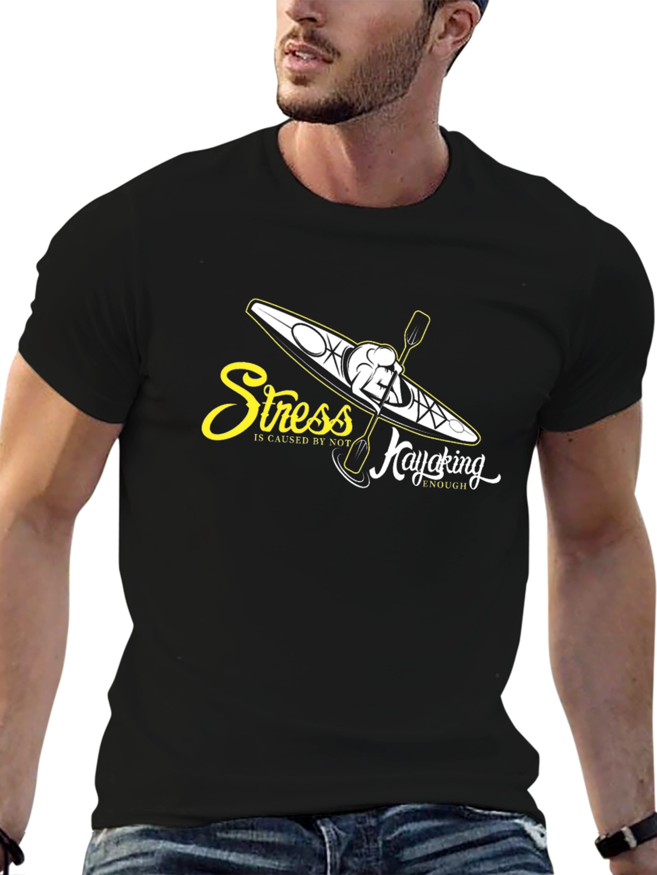 Stress Kayaking Black T-Shirt