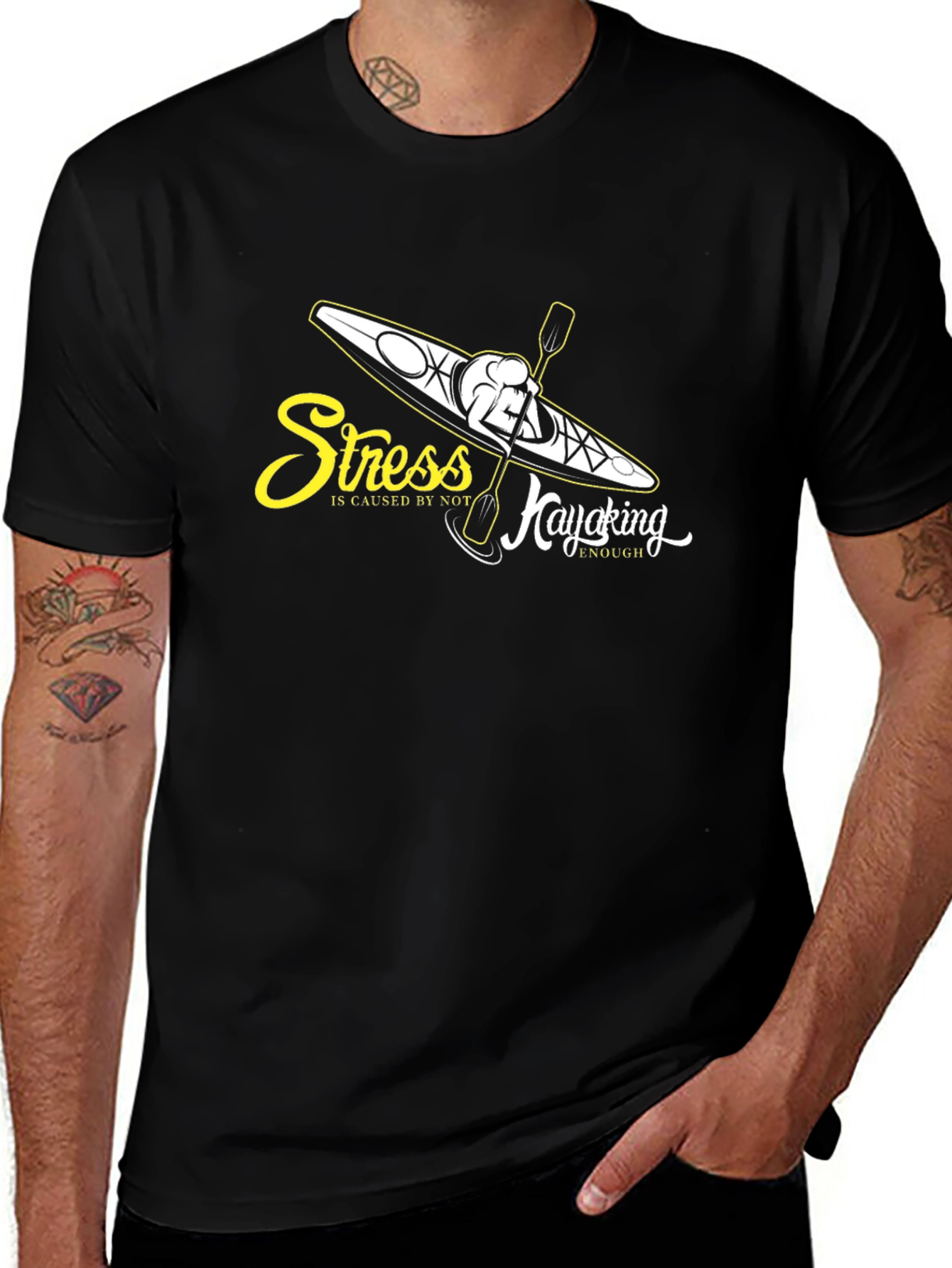 Stress Kayaking Black T-Shirt