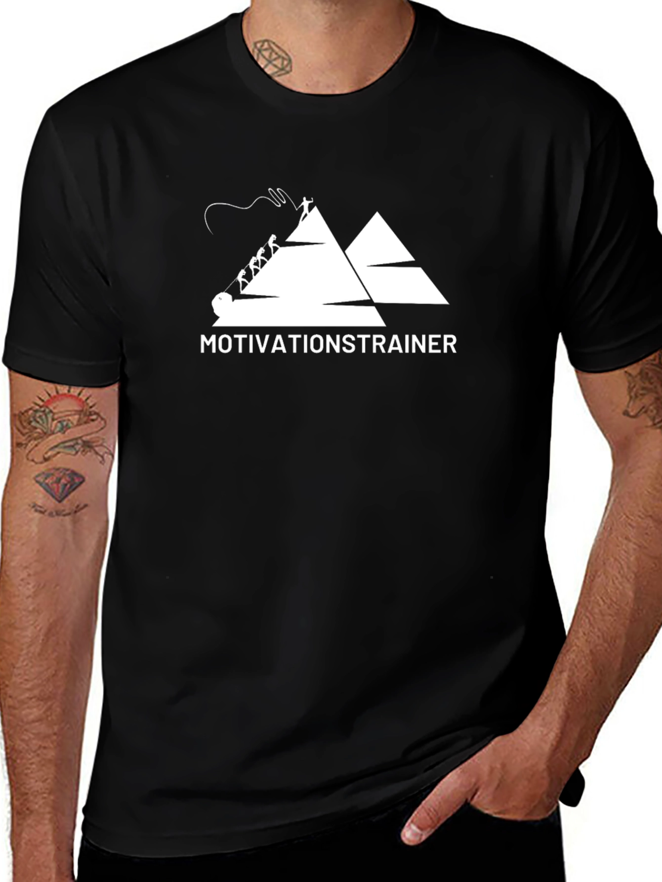 Motivation Trainer Graphic Tee - Mens Black T-Shirt