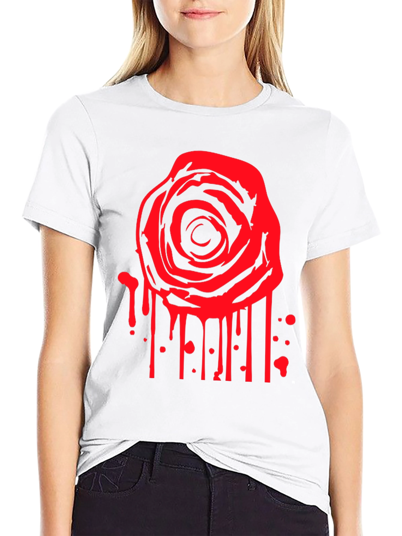 Red Rose Bleeding Graphic T-Shirt