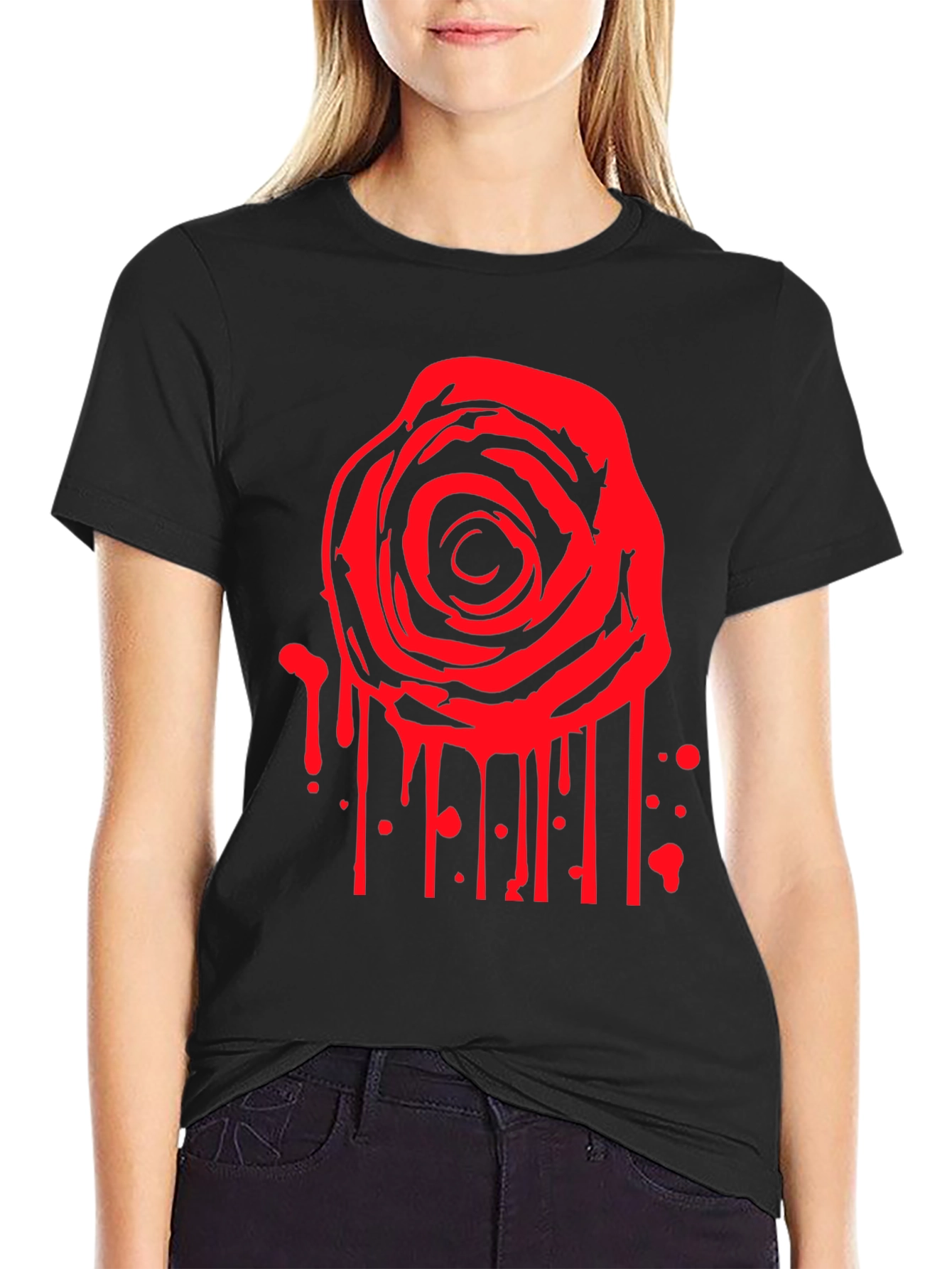 Red Rose Bleeding Graphic T-Shirt